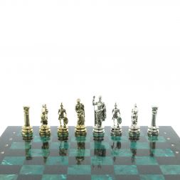 Шахматы "Древний Рим" доска 44х44 см из змеевика