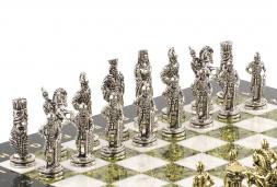 Шахматы декоративные &amp;quot;Александр Македонский&amp;quot; доска 36х36 см мрамор змеевик