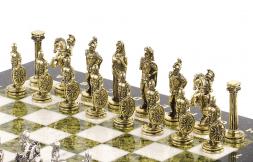 Шахматы декоративные &amp;quot;Александр Македонский&amp;quot; доска 36х36 см мрамор змеевик