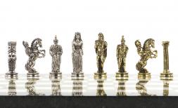 Шахматы декоративные &amp;quot;Александр Македонский&amp;quot; доска 36х36 см мрамор змеевик