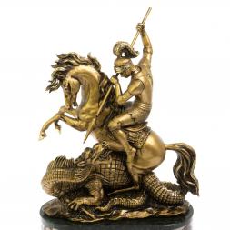 Часы каминные &amp;quot;Георгий Победоносец&amp;quot; из креноида