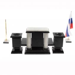 Настольный набор &amp;quot;Премьер&amp;quot; из белого мрамора