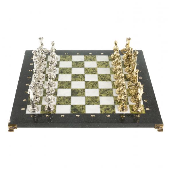 Шахматы &amp;quot;Дон Кихот&amp;quot; доска 40х40 см камень мрамор змеевик 122651