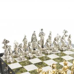 Шахматы &amp;quot;Дон Кихот&amp;quot; доска 40х40 см камень мрамор змеевик