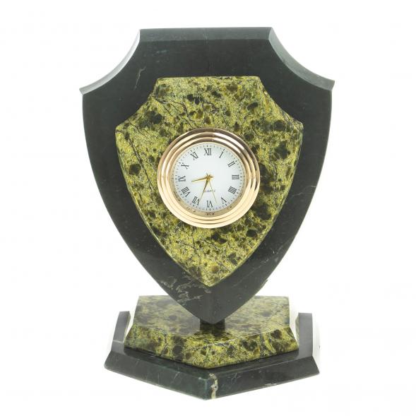 Часы сувенирные &amp;quot;Щит&amp;quot; малый камень змеевик 113076