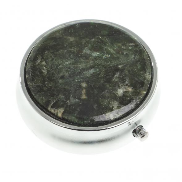 Таблетница на 3 отсека камень актиновит цвет серебро 123196