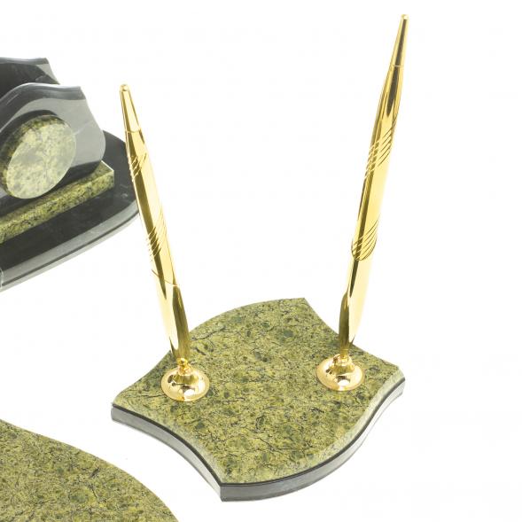 Настольный письменный набор камень змеевик 113438