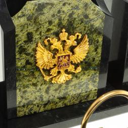 Настольный набор из змеевика &amp;quot;Грани&amp;quot; с гербом РФ