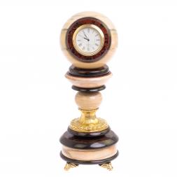 Настольные часы &amp;quot;Шар Антистресс&amp;quot; 10 см на подставке из мрамора