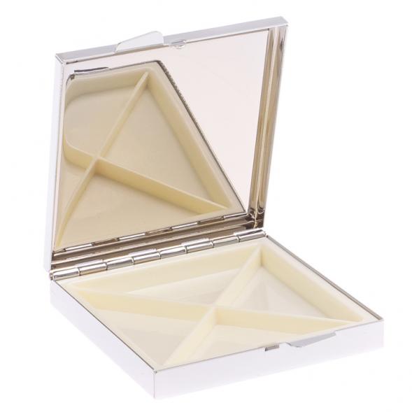 Таблетница на 4 отделения камень актиновит цвет серебро 125935