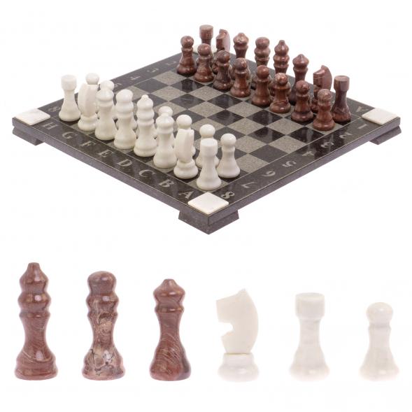 Шахматы с гравировкой &amp;quot;Турнирные&amp;quot; доска 36х36 см лемезит белый мрамор 126143