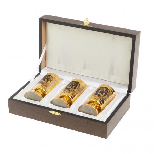 Набор рюмок &amp;quot;Охота на медведя&amp;quot; 100 мл 3 шт Златоуст 127140