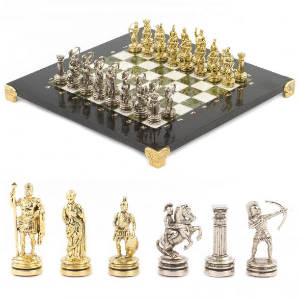 Шахматы &amp;quot;Лучники&amp;quot; доска 28х28 см мрамор змеевик 119372