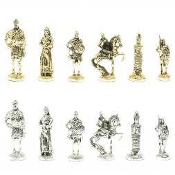 Шахматы подарочные "Русь" доска 40х40 см из серого мрамора