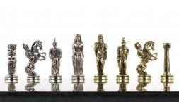 Шахматы сувенирные Александр Македонский" доска 36х36 см камень змеевик