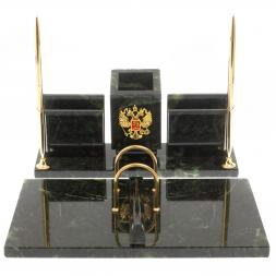 Письменный набор &amp;quot;Менеджер&amp;quot; шабровский змеевик с гербом РФ