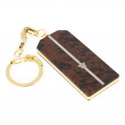 Брелок погон "Младший лейтенант" камень обсидиан