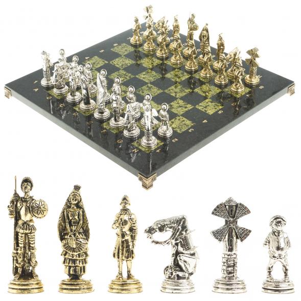 Шахматы &amp;quot;Дон Кихот&amp;quot; доска 40х40 см камень змеевик 122652