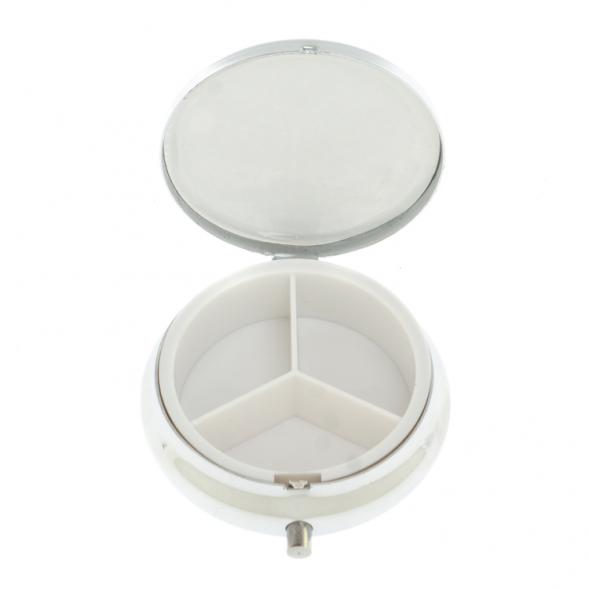 Таблетница на 3 отсека камень голубой апатит цвет серебро 123197