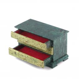 Ларец "Комод" 3 ящика змеевик 21x12x16 см