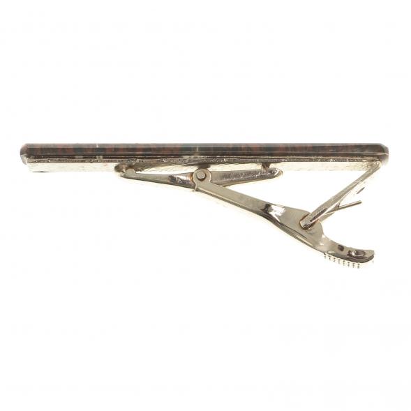 Зажим для галстука с камнем обсидиан 123828