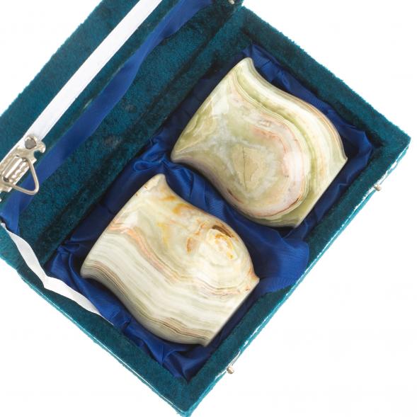 Набор стаканов 2 шт в футляре камень оникс 6,2х7 см 100 мл (2,5х3) 123925