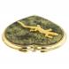 Зеркальце &amp;quot;Сердце&amp;quot; из змеевика с прямой ящерицей цвет золото 124194