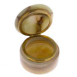 Шкатулка из оникса "Круглая" 6х4,5 см (2,5)