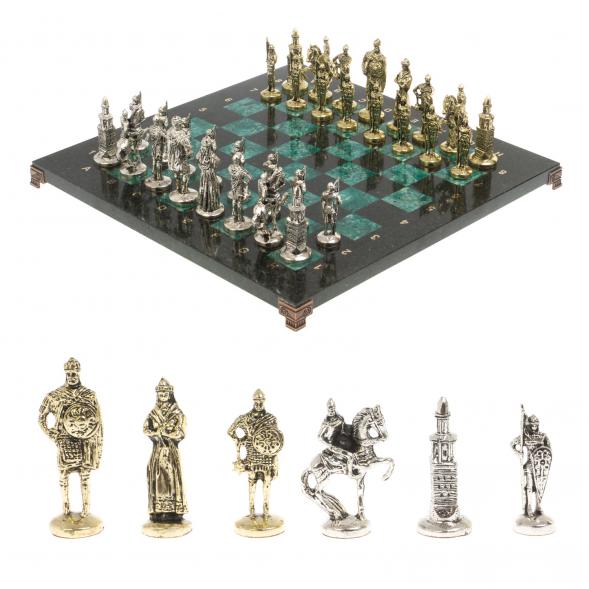 Сувенирные шахматы &amp;quot;Русь&amp;quot; доска 40х40 см шабровский змеевик 126831