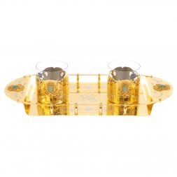 Набор для виски &amp;quot;На двоих&amp;quot; 2 стакана на подносе Златоуст