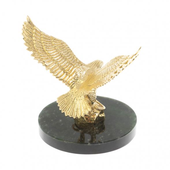 Бронзовая статуэтка &amp;quot;Орел&amp;quot; на нефрите и долерите 9х9х10 см 128923
