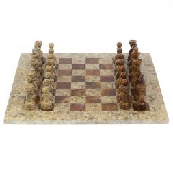 Каменные шахматы &amp;quot;Дебют&amp;quot; 38х38 см оникс ракушечник