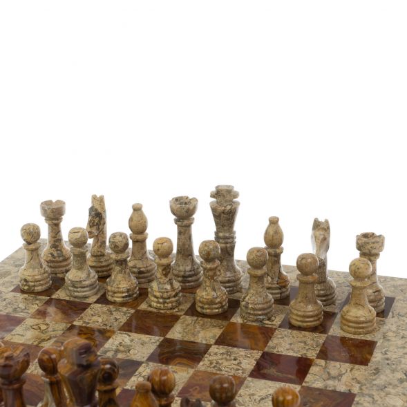 Каменные шахматы &amp;quot;Дебют&amp;quot; 38х38 см оникс ракушечник 128999