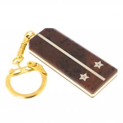 Брелок погон "Лейтенант" камень обсидиан