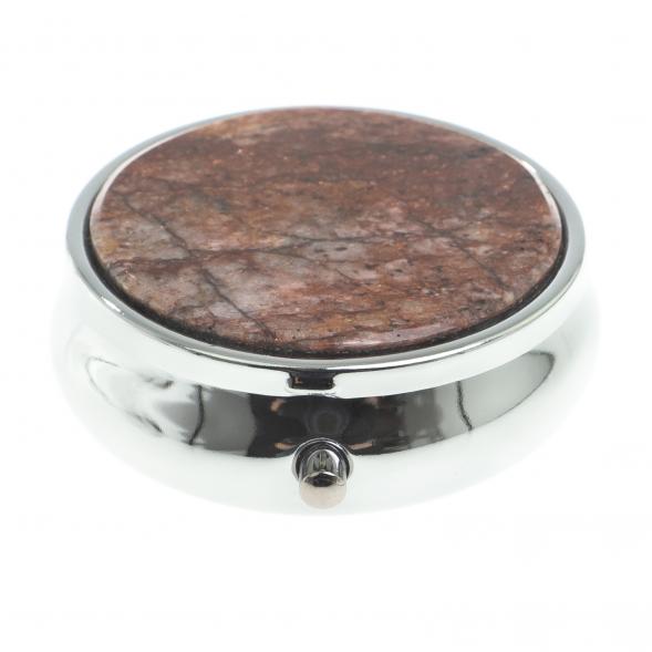 Таблетница на 3 отсека камень авантюрин цвет серебро 123198