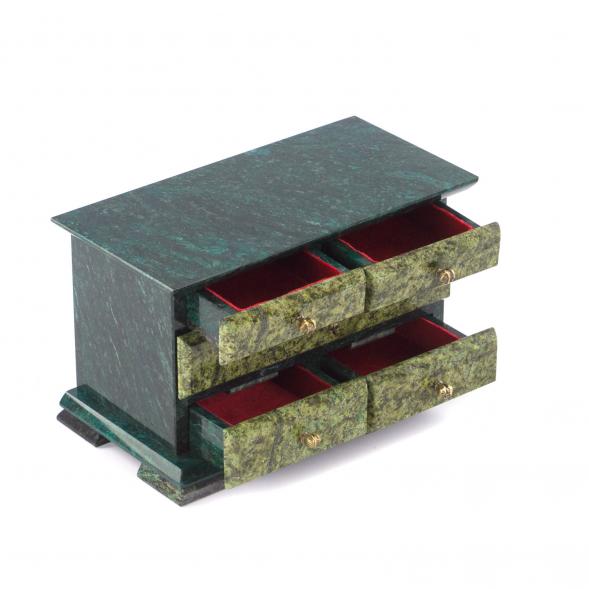 Ларец &amp;quot;Комод&amp;quot; 5 ящиков змеевик 21x12x16 см 112092