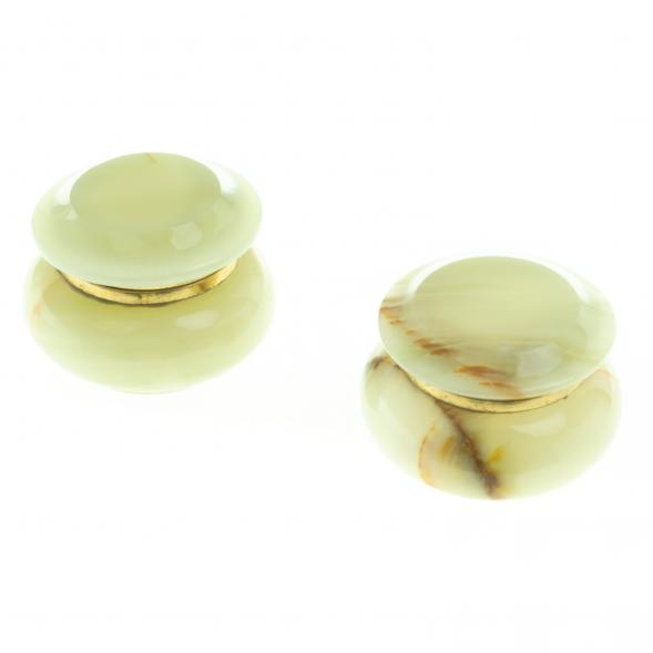 Шкатулка круглая &amp;quot;Грибок&amp;quot; камень оникс зеленый 7,6х5,9 см (3) 124339