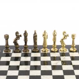 Шахматы &amp;quot;Ренессанс&amp;quot; доска 36х36 см мрамор, змеевик фигуры цвет бронза-золото