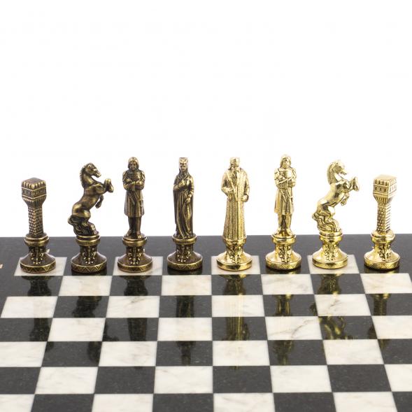 Шахматы &amp;quot;Ренессанс&amp;quot; доска 36х36 см мрамор, змеевик фигуры цвет бронза-золото 124878
