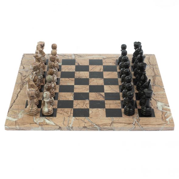Шахматы из камня &amp;quot;Виктория&amp;quot; доска 38х38 см оникс мрамор 129000