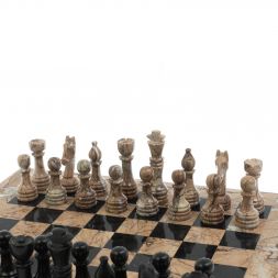 Шахматы из камня &amp;quot;Виктория&amp;quot; доска 38х38 см оникс мрамор