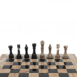 Шахматы из камня &amp;quot;Виктория&amp;quot; доска 38х38 см оникс мрамор