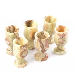 Рюмки из камня оникс набор 20 мл 6 шт 3,8х7 см в коробке (1,5х3)