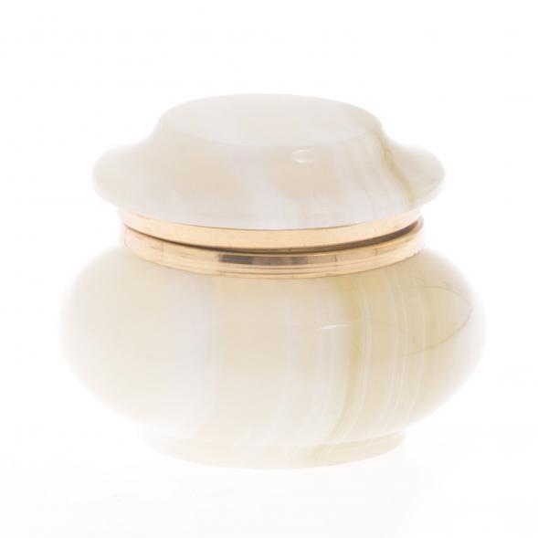 Шкатулка круглая &amp;quot;Грибок&amp;quot; камень оникс 7,6х5,9 см (3) 121890