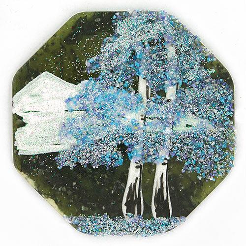 Магнит с рисунком &amp;quot;Восьмигранник&amp;quot; большой камень змеевик 113962