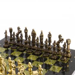 Шахматы &amp;quot;Ренессанс&amp;quot; доска 36х36 см змеевик фигуры цвет бронза-золото