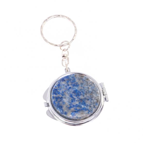Складное зеркало брелок из афганского лазурита круглое 126611