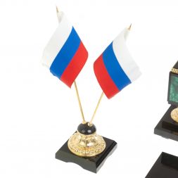 Настольный набор из малахита &amp;quot;Георгий Победоносец&amp;quot;