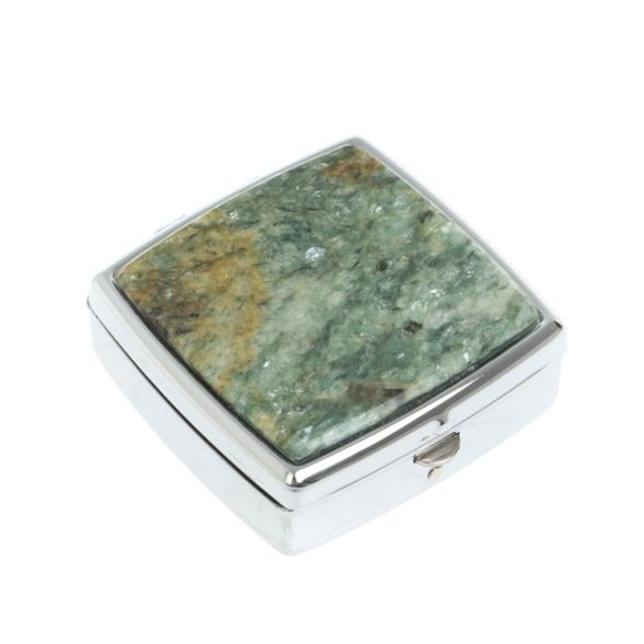 Таблетница на 2 отсека камень парагонит цвет серебро 127782