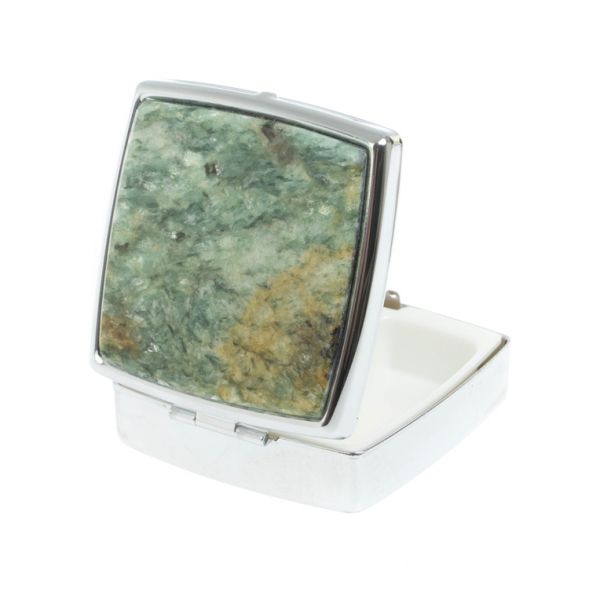 Таблетница на 2 отсека камень парагонит цвет серебро 127782